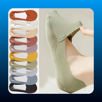 10-Pair Pack Seamless Minimalist Solid-Color Sheer Invisible Socks