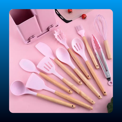19-Piece Kitchen Knife and Utensil Block Set
