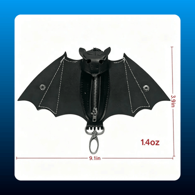 Handmade Leather Bat Coin Purse