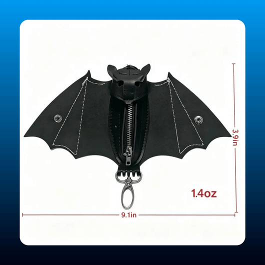 Handmade Leather Bat Coin Purse
