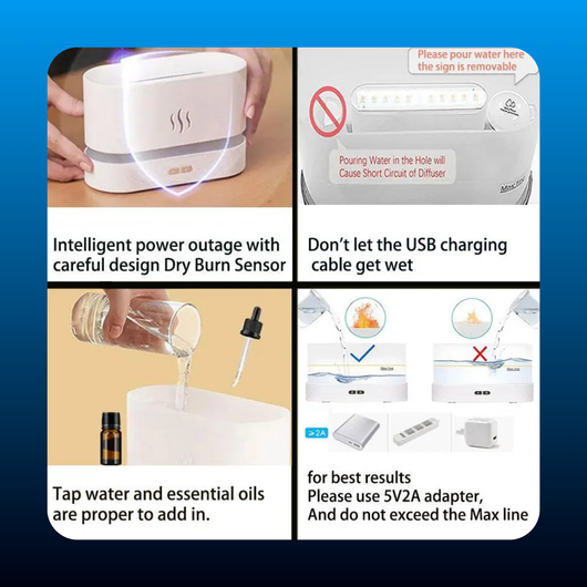 Portable Flame-Effect Air Aroma Diffuser