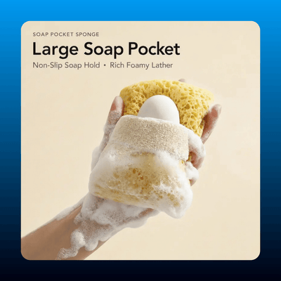 Bath Sponge with Soap Pocket