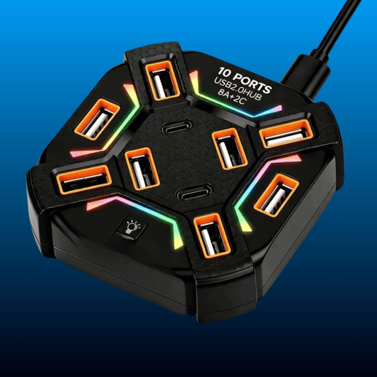 10-Port RGB Gaming USB Hub