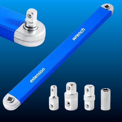 Offset Extension Wrench with Adapters