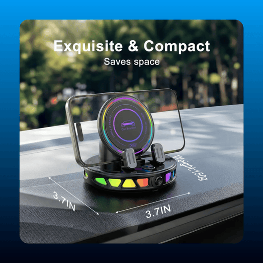 Rotating Wireless Charging Car Phone Holder with RGB