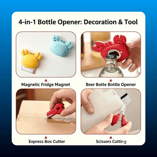 3-in-1 Magnetic Crab Bottle Opener