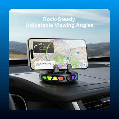 Rotating Wireless Charging Car Phone Holder with RGB