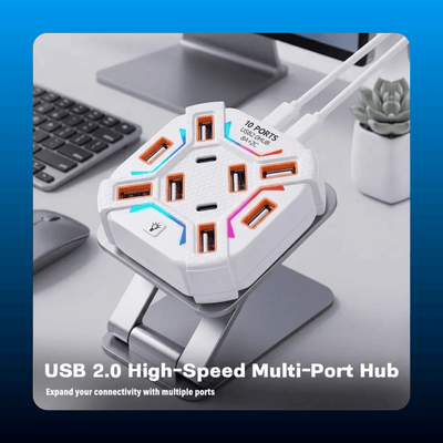 10-Port RGB Gaming USB Hub