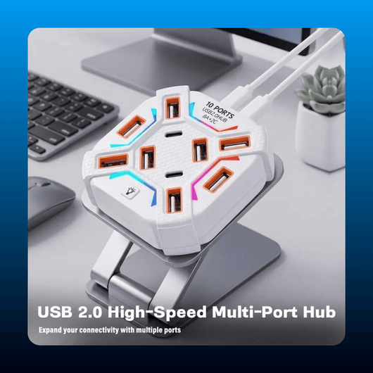 10-Port RGB Gaming USB Hub