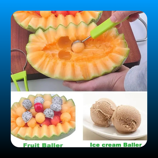 4-in-1 Stainless Steel Melon Baller Scoop Set