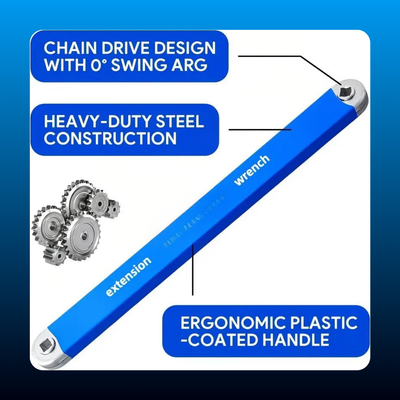Offset Extension Wrench with Adapters