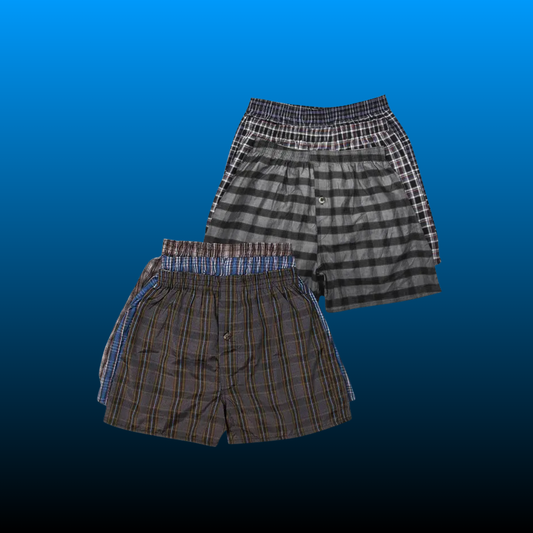 6 Pack Men's 100% Cotton Boxer Shorts