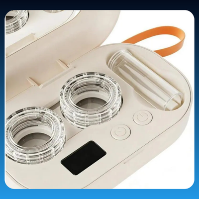 Ultrasonic Rechargeable Contact Lens Cleaner with Vanity Mirror