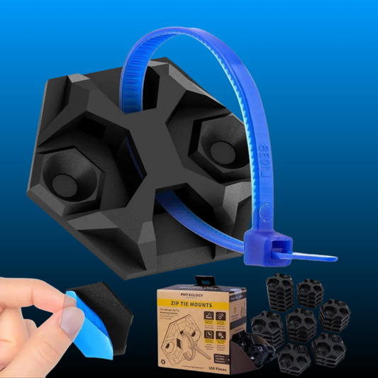 Stylish Adhesive XL Zip Tie Mounts 100 Pack