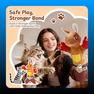 Kangaroo Puppet with Catnip Pouches & Treat Pocket