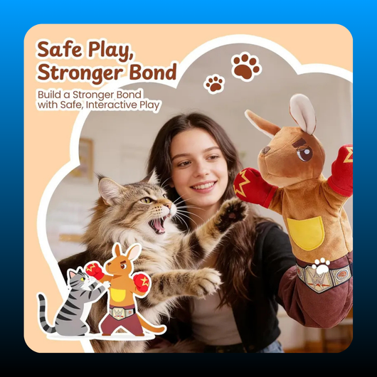 Kangaroo Puppet with Catnip Pouches & Treat Pocket
