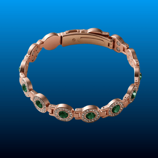 Copper Bracelet with Crystal Inlays
