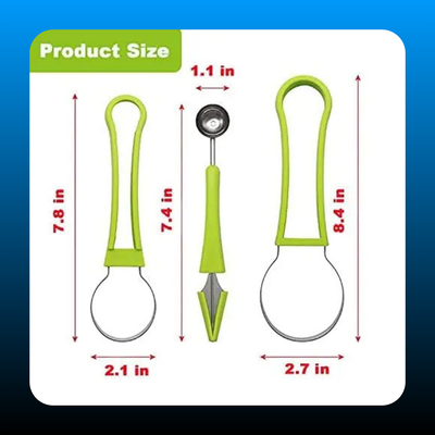 4-in-1 Stainless Steel Melon Baller Scoop Set