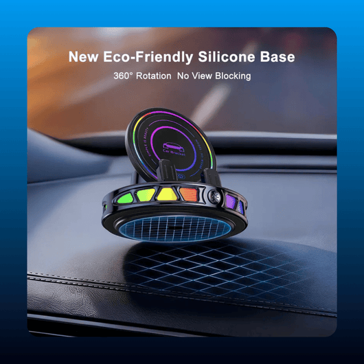 Rotating Wireless Charging Car Phone Holder with RGB