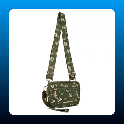 RFID Nylon Wristlet Crossbody Purse