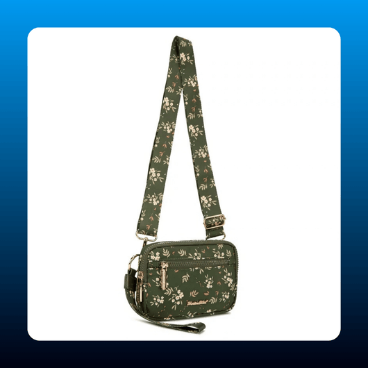 RFID Nylon Wristlet Crossbody Purse