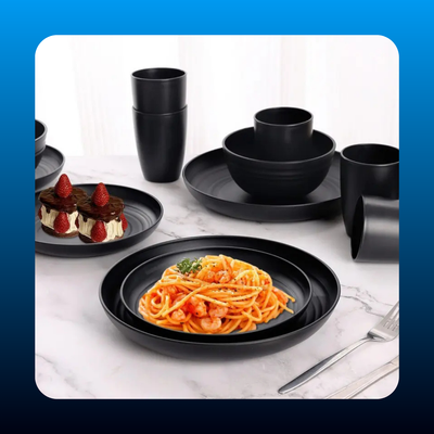 16 Piece Kitchen Wheat Straw Dinnerware Set