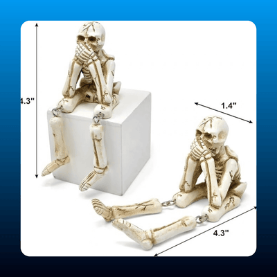 Three Wise Skeleton Shelf Sitter Statue