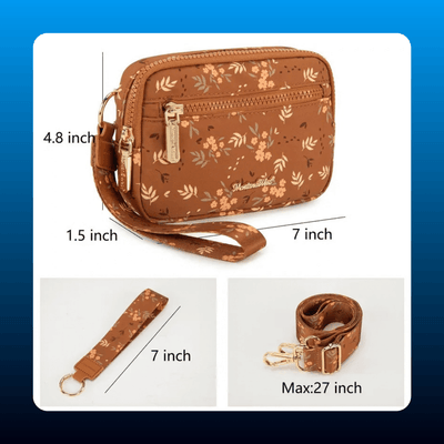 RFID Nylon Wristlet Crossbody Purse