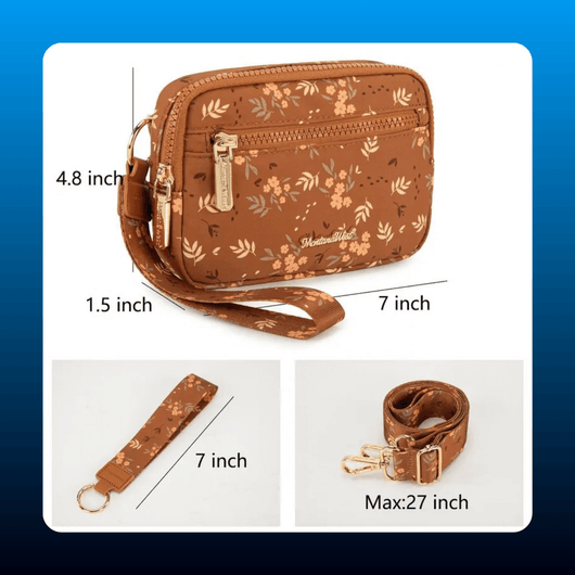 RFID Nylon Wristlet Crossbody Purse