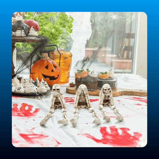 Three Wise Skeleton Shelf Sitter Statue