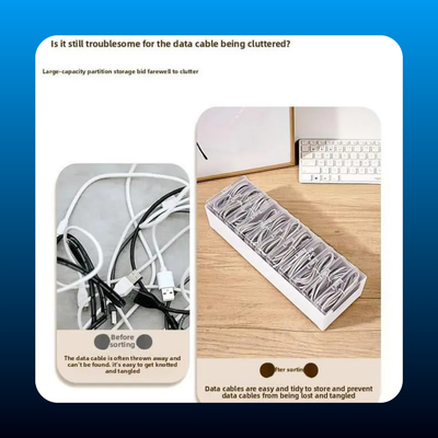 Cable Management Box 1 Set with 7 Small Flip-Style Boxes