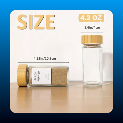 12-Piece Aesthetic Glass Spice Jars Canister Set