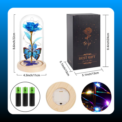 Eternal Flower Light Up Galaxy Rose in Glass Dome
