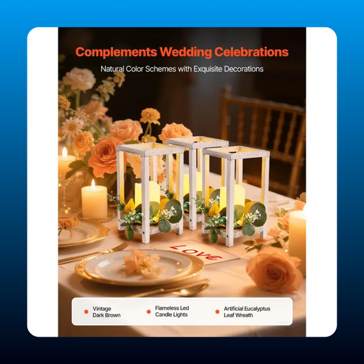 Wooden Lantern Centerpiece Kit (36 Piece)