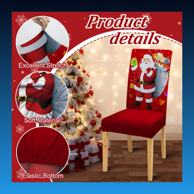 Christmas Santa Print Chair Covers (6 Pack)