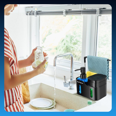 3 in 1 Kitchen Soap Dispenser with Towel Rack