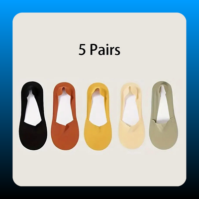 5 Pairs of Women's Invisible Socks (One Size)