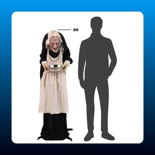 Animated Greeter Old Woman Prop