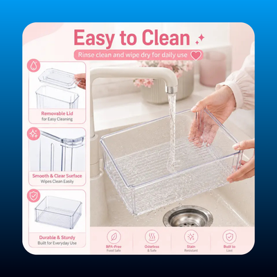 Pack Fridge Organizer Bins with Lids