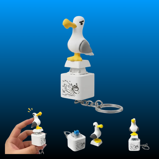 Portable Interactive Seagull Keychain with Real Sound
