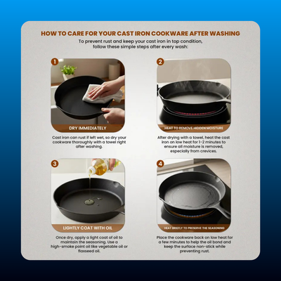 Pre-Seasoned Cast Iron Cookware Set (3 Piece)