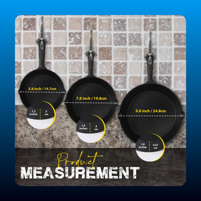 Pre-Seasoned Cast Iron Cookware Set (3 Piece)