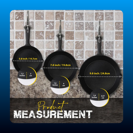 Pre-Seasoned Cast Iron Cookware Set (3 Piece)