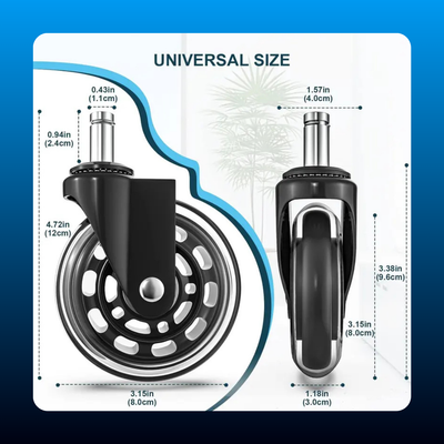 Office Chair Wheels Replacement Swivel Rubber Caster