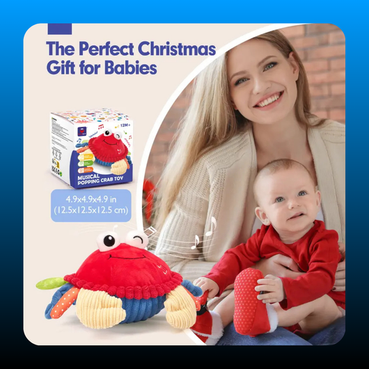 Musical Crab Plush Toy with  48 Songs & Repeat What You Say