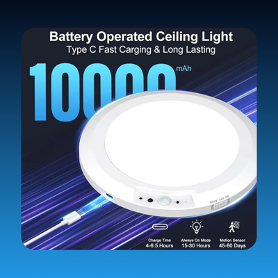 Rechargeable Motion Sensor Ceiling Light with Remote