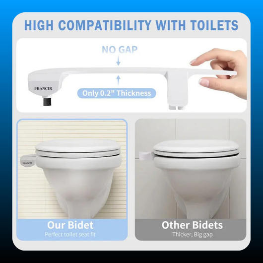 Ultra-Slim Bidet Attachment for Toilet