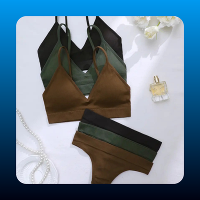 Comfortable No Underwire Triangle Bra Set