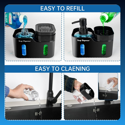 3 in 1 Kitchen Soap Dispenser with Towel Rack