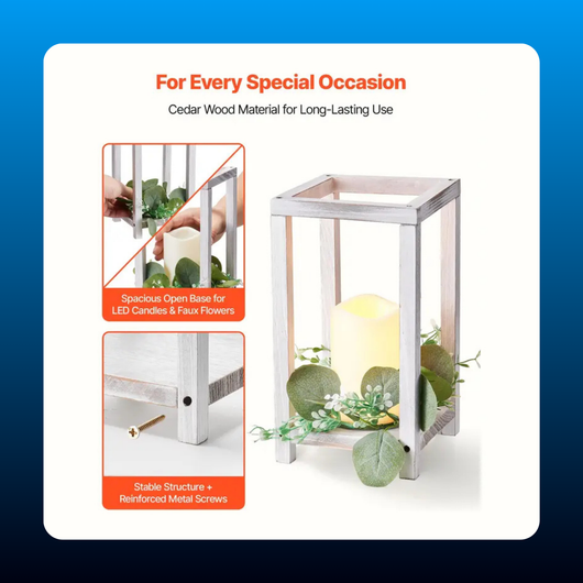 Wooden Lantern Centerpiece Kit (36 Piece)